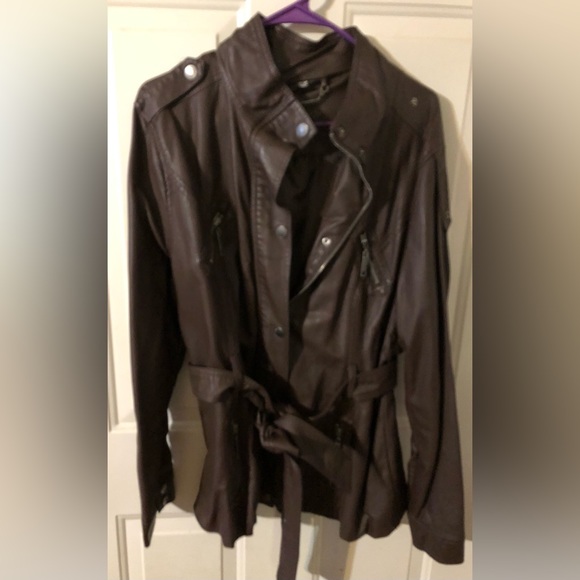 Jou Jou Jackets & Blazers - Joujou brown fax leather jacket